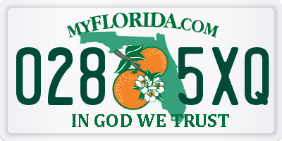 FL license plate 0285XQ