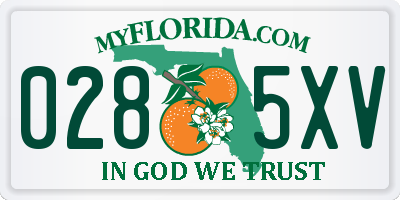 FL license plate 0285XV