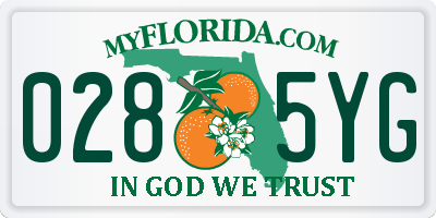 FL license plate 0285YG