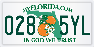 FL license plate 0285YL