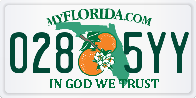 FL license plate 0285YY