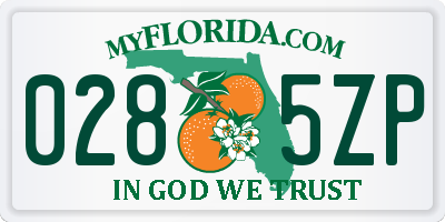 FL license plate 0285ZP