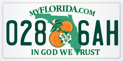 FL license plate 0286AH