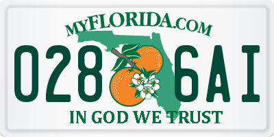 FL license plate 0286AI