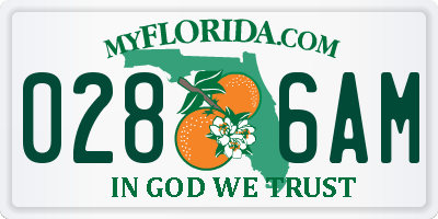 FL license plate 0286AM