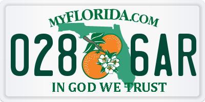 FL license plate 0286AR