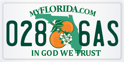 FL license plate 0286AS