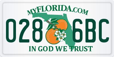 FL license plate 0286BC