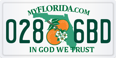 FL license plate 0286BD