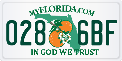 FL license plate 0286BF