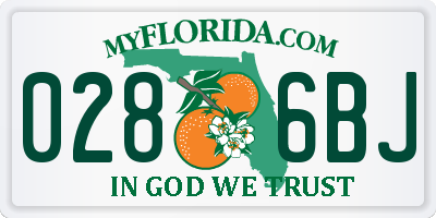 FL license plate 0286BJ
