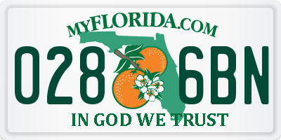 FL license plate 0286BN