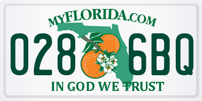 FL license plate 0286BQ