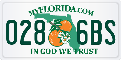 FL license plate 0286BS