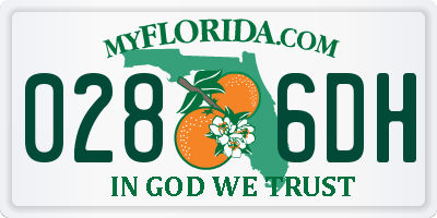 FL license plate 0286DH
