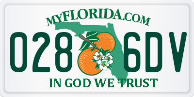 FL license plate 0286DV