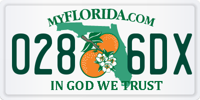 FL license plate 0286DX