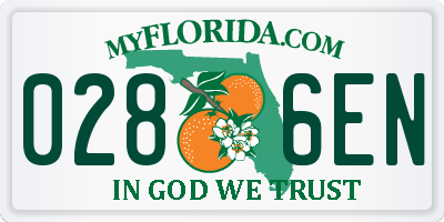 FL license plate 0286EN