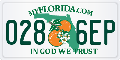 FL license plate 0286EP