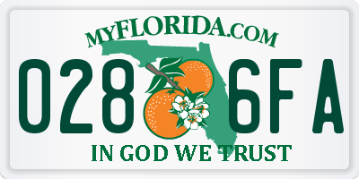 FL license plate 0286FA