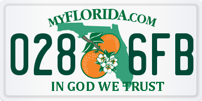 FL license plate 0286FB
