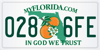 FL license plate 0286FE