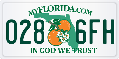 FL license plate 0286FH