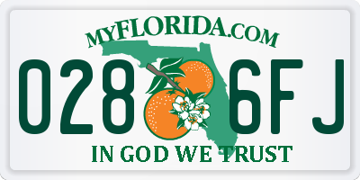 FL license plate 0286FJ