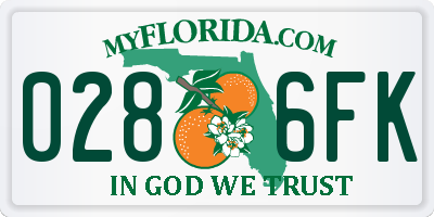 FL license plate 0286FK