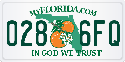 FL license plate 0286FQ
