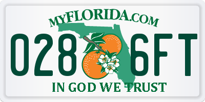 FL license plate 0286FT
