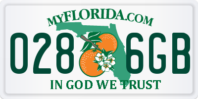 FL license plate 0286GB