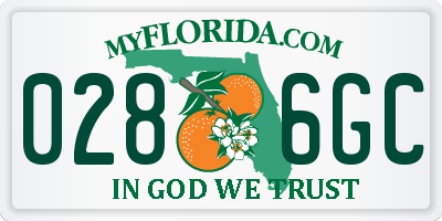 FL license plate 0286GC