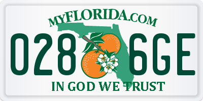 FL license plate 0286GE
