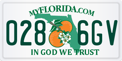 FL license plate 0286GV