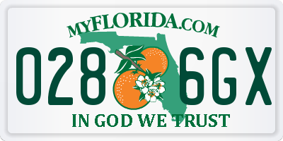 FL license plate 0286GX