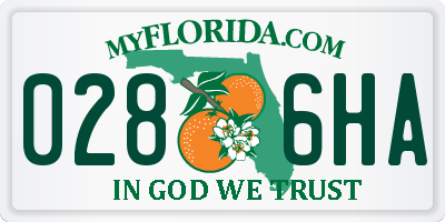 FL license plate 0286HA