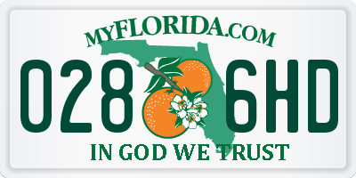 FL license plate 0286HD