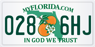 FL license plate 0286HJ