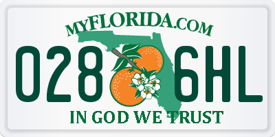 FL license plate 0286HL