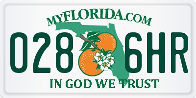 FL license plate 0286HR