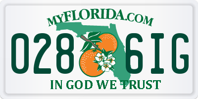 FL license plate 0286IG