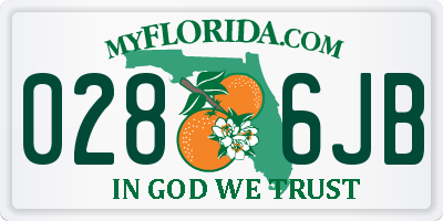 FL license plate 0286JB