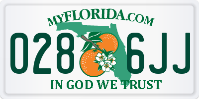 FL license plate 0286JJ