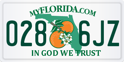 FL license plate 0286JZ
