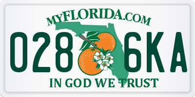 FL license plate 0286KA
