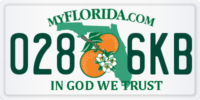 FL license plate 0286KB