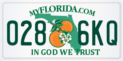 FL license plate 0286KQ