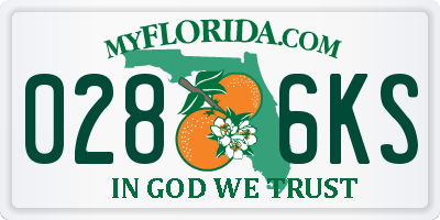 FL license plate 0286KS