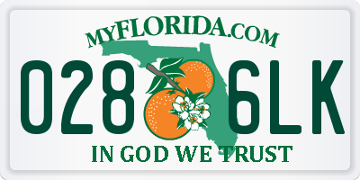 FL license plate 0286LK